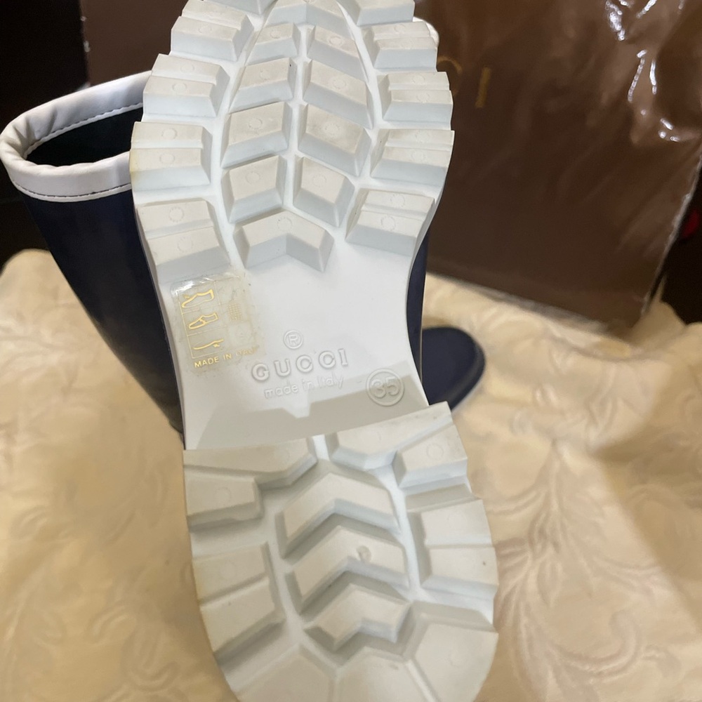 AUTHENTIC Gucci Horse-bit Rubber Boots, 5 - Blue - BRAND NEW - Original Box